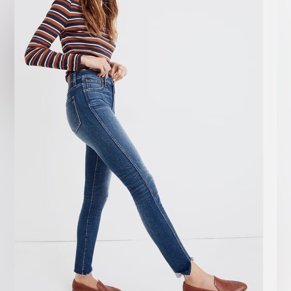 Madewell 10” High Rise Skinny Cutout Tulip Hem Jeans